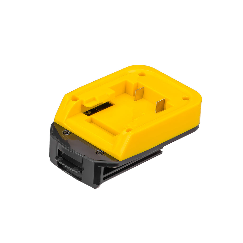Bauer 20V to Porter Cable 18V Ni-Cd battery adapter - battery-side connection, pocket with twin terminal blades