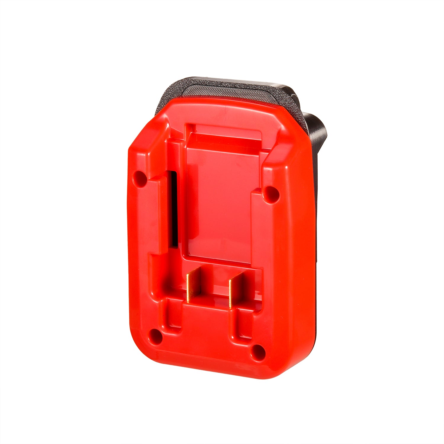Black and Decker 20V to Chicago Electric 18V battery adapter - battery-side connection with twin copper terminal blades