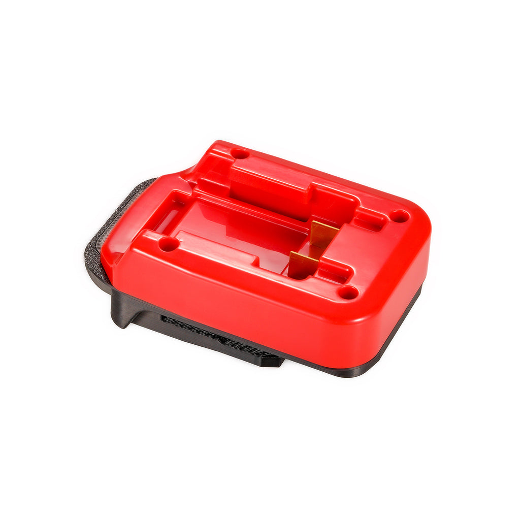 Black and Decker 20V to Chicago Electric 18V battery adapter - battery-side connection with twin copper terminal blades