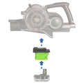Ryobi 18V ONE+ to Hoover 20V ONEPWR battery adapter - compatibility diagram showing battery, adapter and stick vacuum