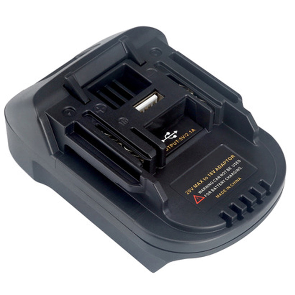 Black and Decker 20V to RIDGID Plumbing battery adapter - close-up of the RIDGID tool-side connection