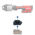 Black and Decker 20V to RIDGID Plumbing battery adapter - compatibility diagram with cordless pipe press tool