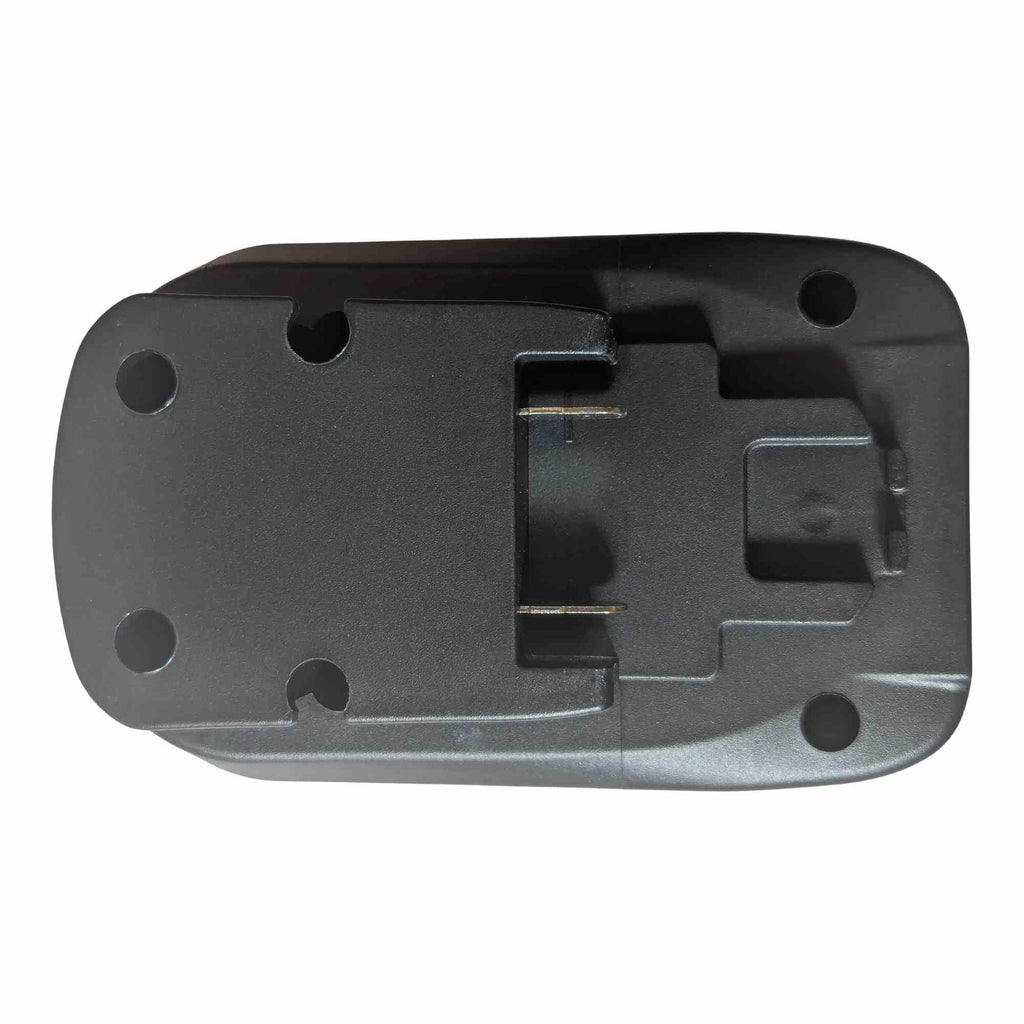 Bosch 18V PBA (Green) to Bosch 18V GBA (Blue) battery adapter - battery-side connection with twin copper terminal blades