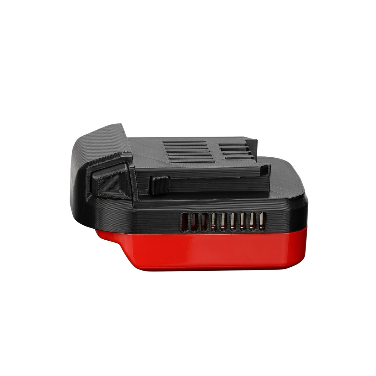 Craftsman 20V to Kobalt 24V battery adapter - side view showing the Kobalt tool-side connection and the vent slots above