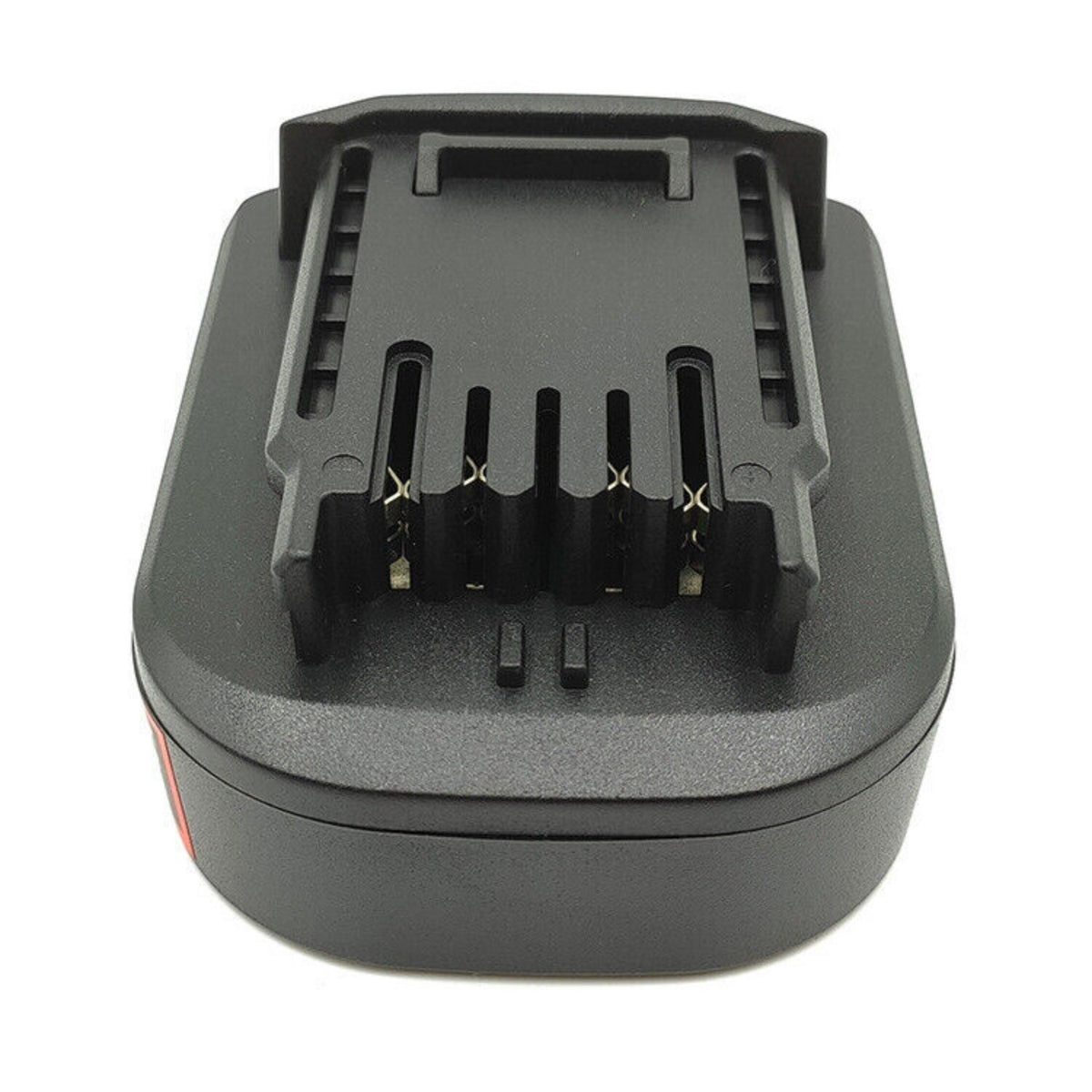 DeWalt 20V MAX to CAT 18V battery adapter - top view of the CAT tool-side connection