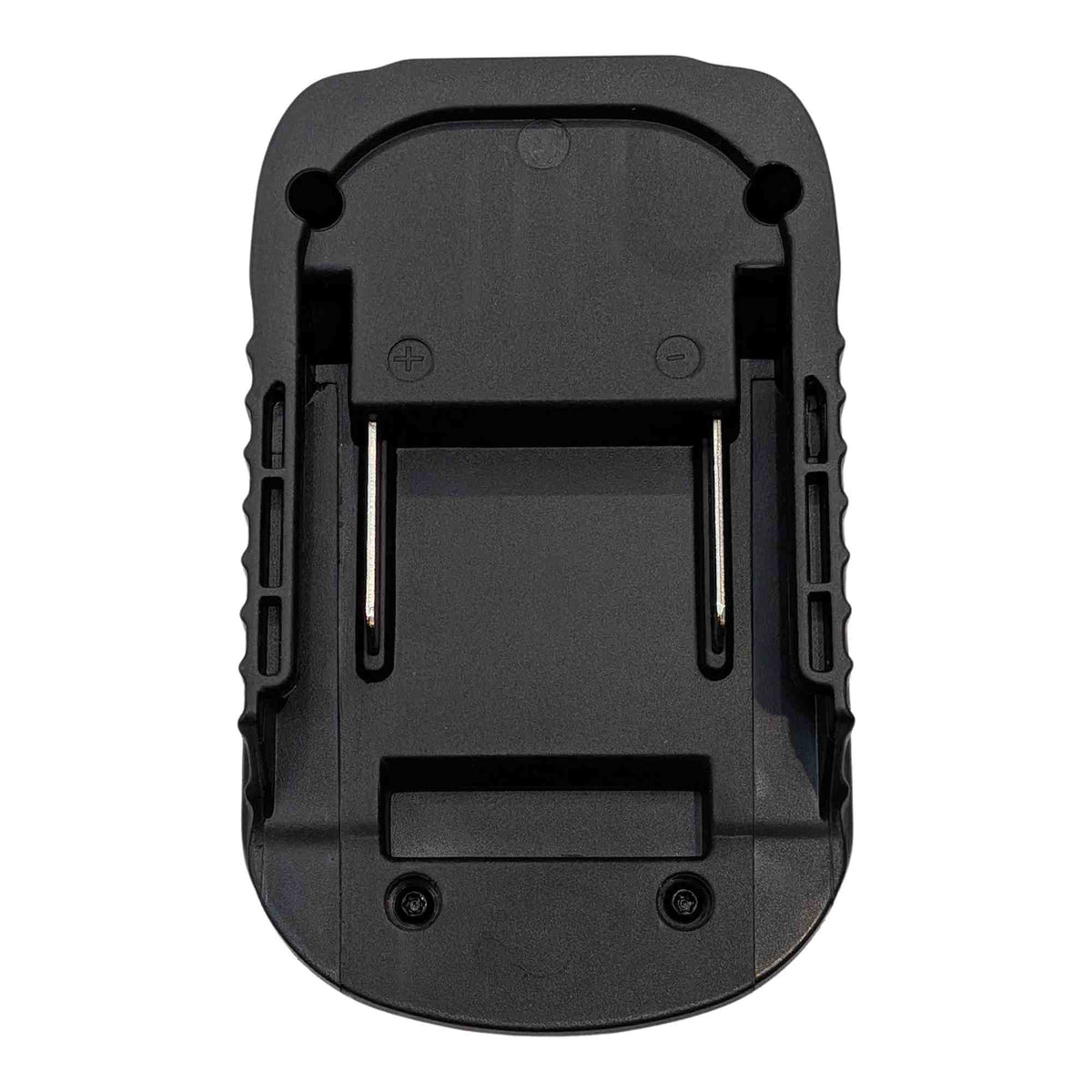 Makita 18V LXT to Bosch 18V GBA (Blue) battery adapter - battery-side connection with rail contacts and + and - marks