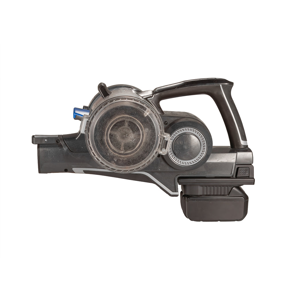 Makita 18V LXT to Hoover 20V ONEPWR battery adapter - installed on a cordless vacuum, battery fitted below the plate