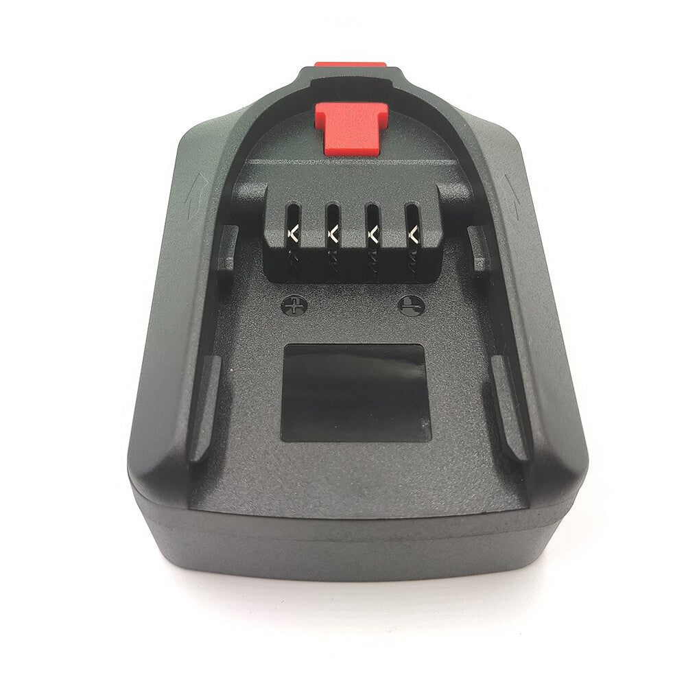Milwaukee M18 to Bosch 18V PBA (Green) battery adapter - Bosch tool-side connection with four terminal slots and the latch