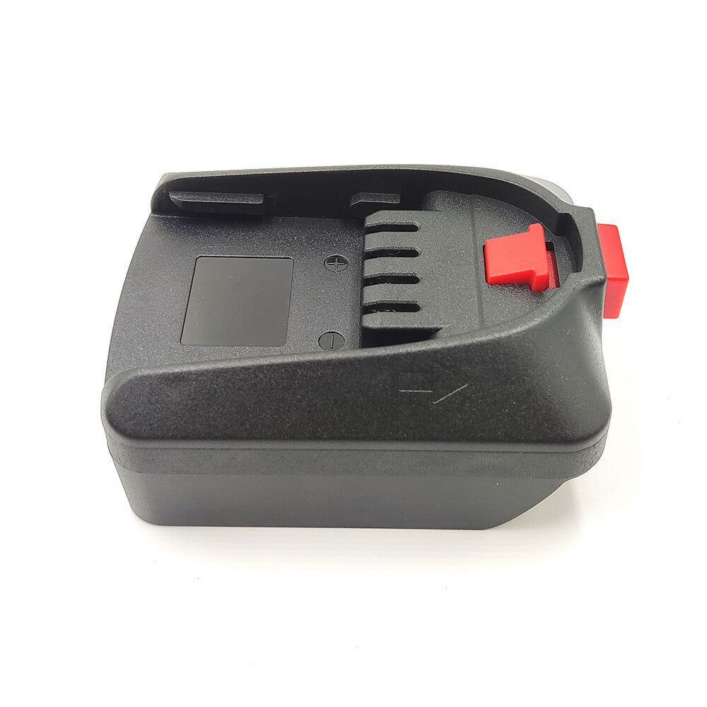 Milwaukee M18 to Bosch 18V PBA (Green) battery adapter - side view of the Bosch tool-side connection, the release button