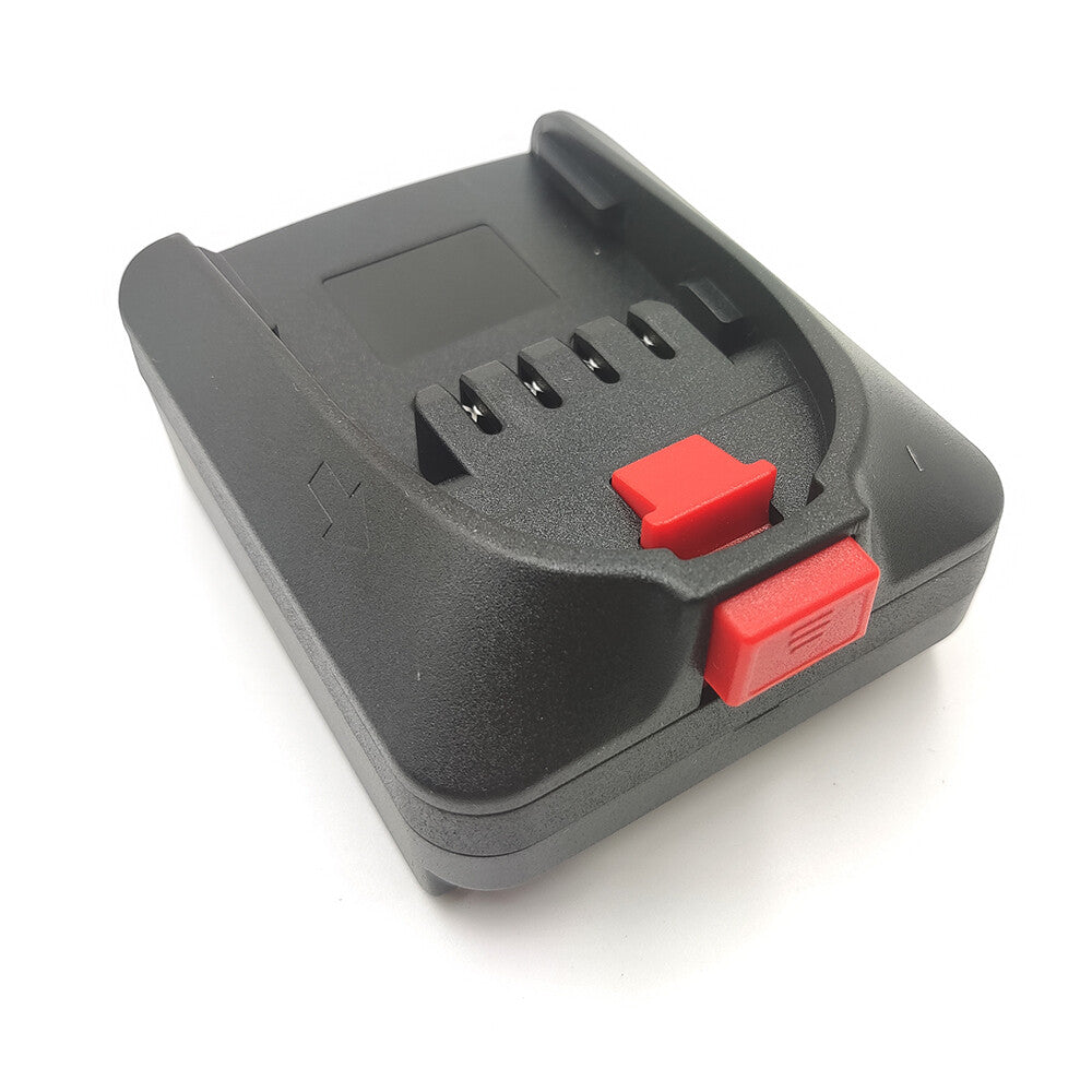 Milwaukee M18 to Bosch 18V PBA (Green) battery adapter - Bosch tool-side connection with the latch and release button