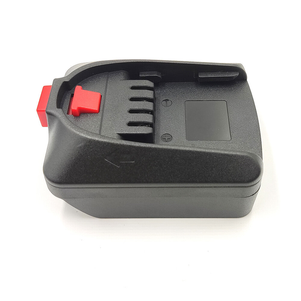 Milwaukee M18 to Bosch 18V PBA (Green) battery adapter - side view of the Bosch tool-side connection, the release button