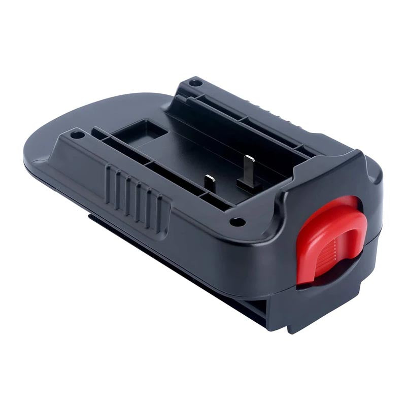 Porter Cable 20V to Black and Decker 18V Ni-Cd battery adapter - tool-side connection, twin copper blades and release button