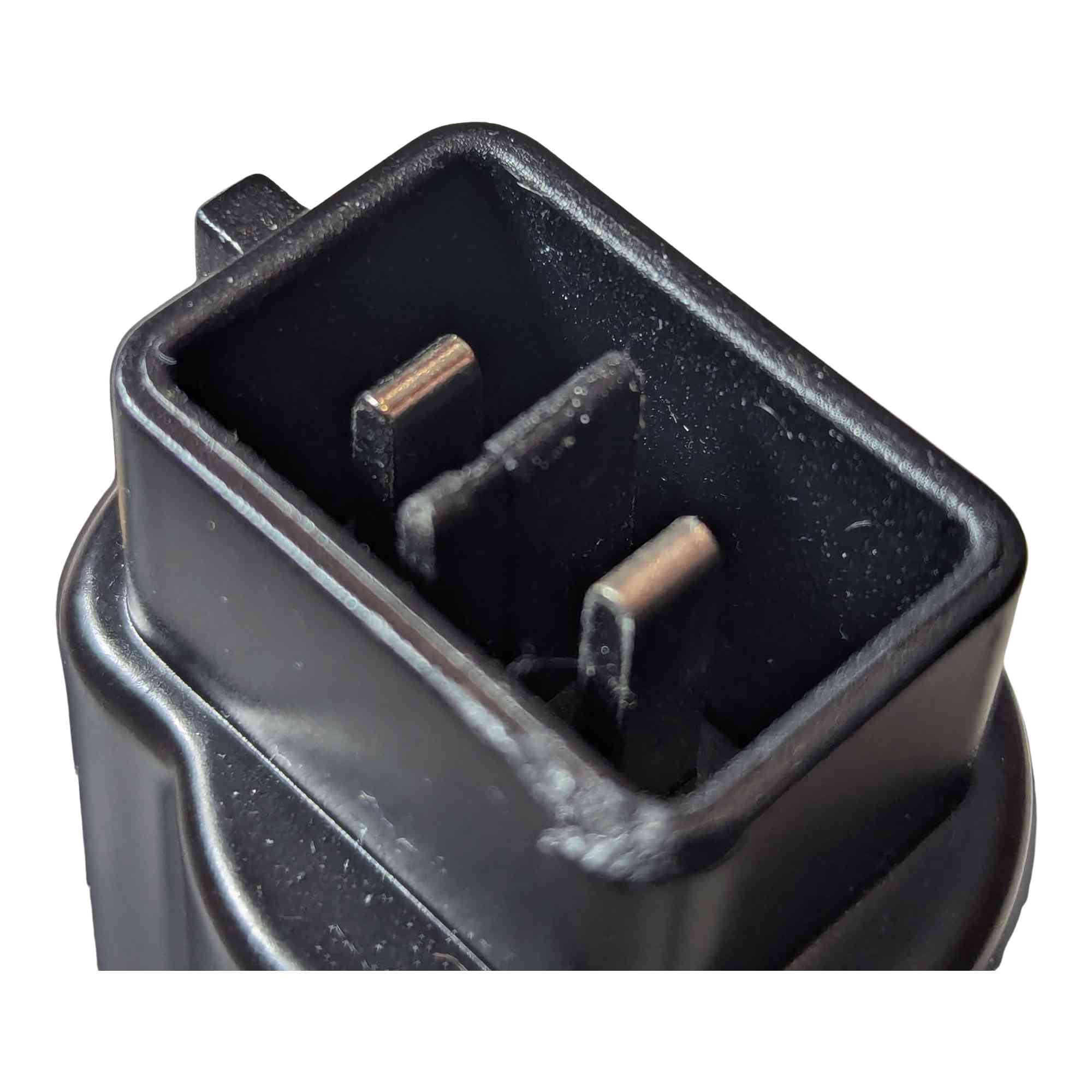 Porter Cable 20V to DeWalt 18V Ni-Cd battery adapter - close-up of the tool-side post and its copper pins