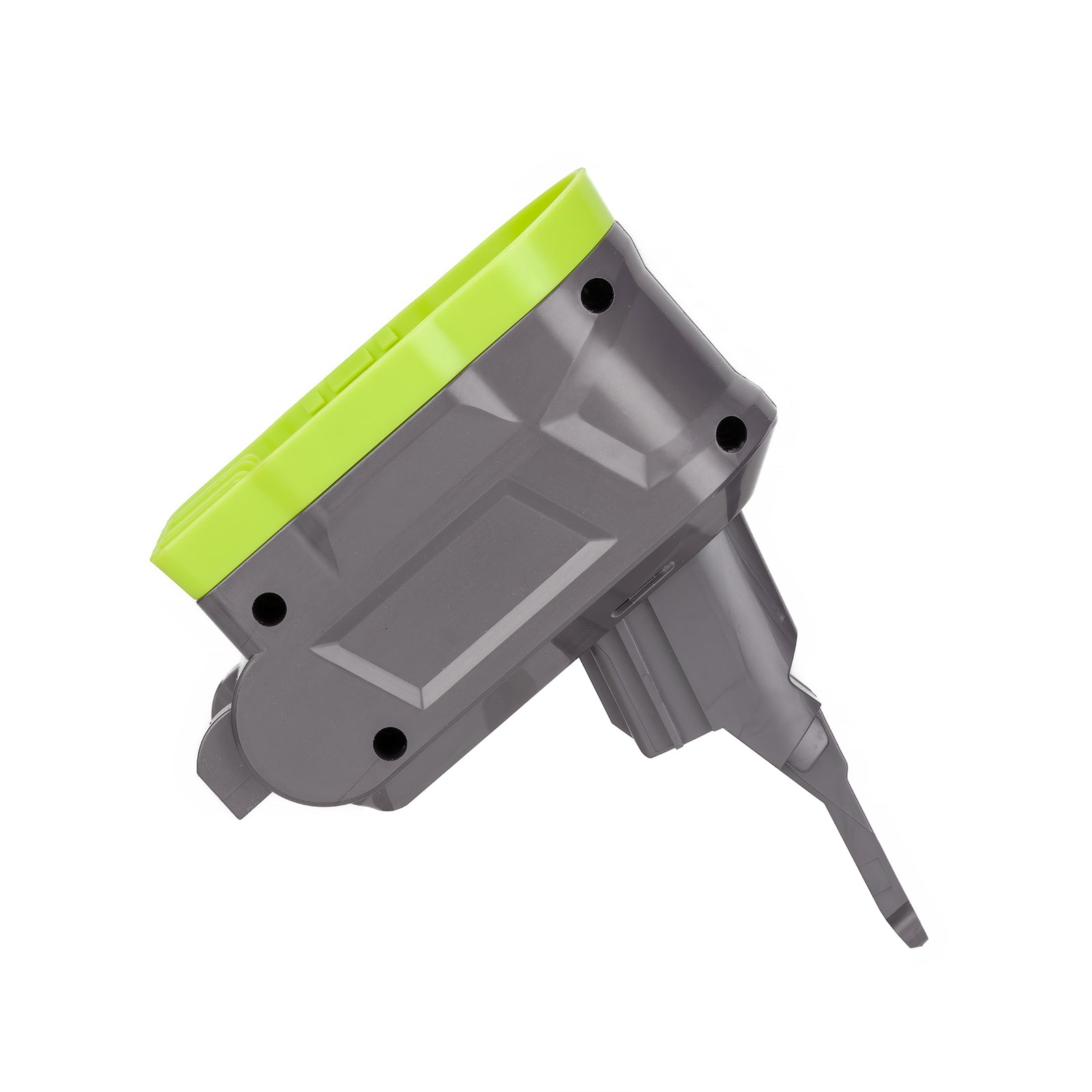 Ryobi 18V ONE+ to Dyson V7 battery adapter - view from the battery-side end, tool-side post pointing away