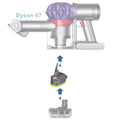 Ryobi 18V ONE+ to Dyson V7 battery adapter - compatibility diagram showing battery, adapter and handheld vacuum