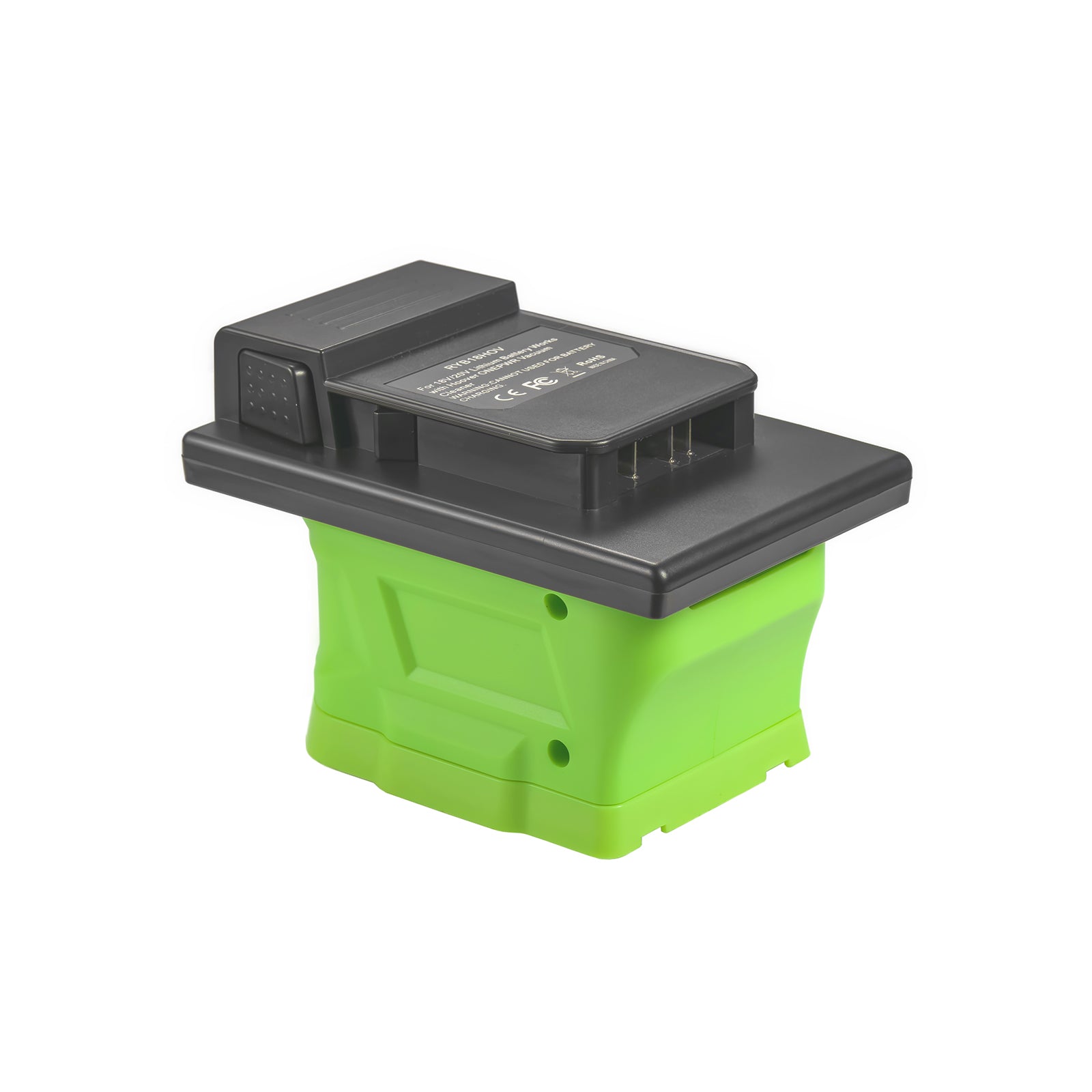 Ryobi 18V ONE+ to Hoover 20V ONEPWR battery adapter - Hoover tool-side connection, copper contacts on the raised block