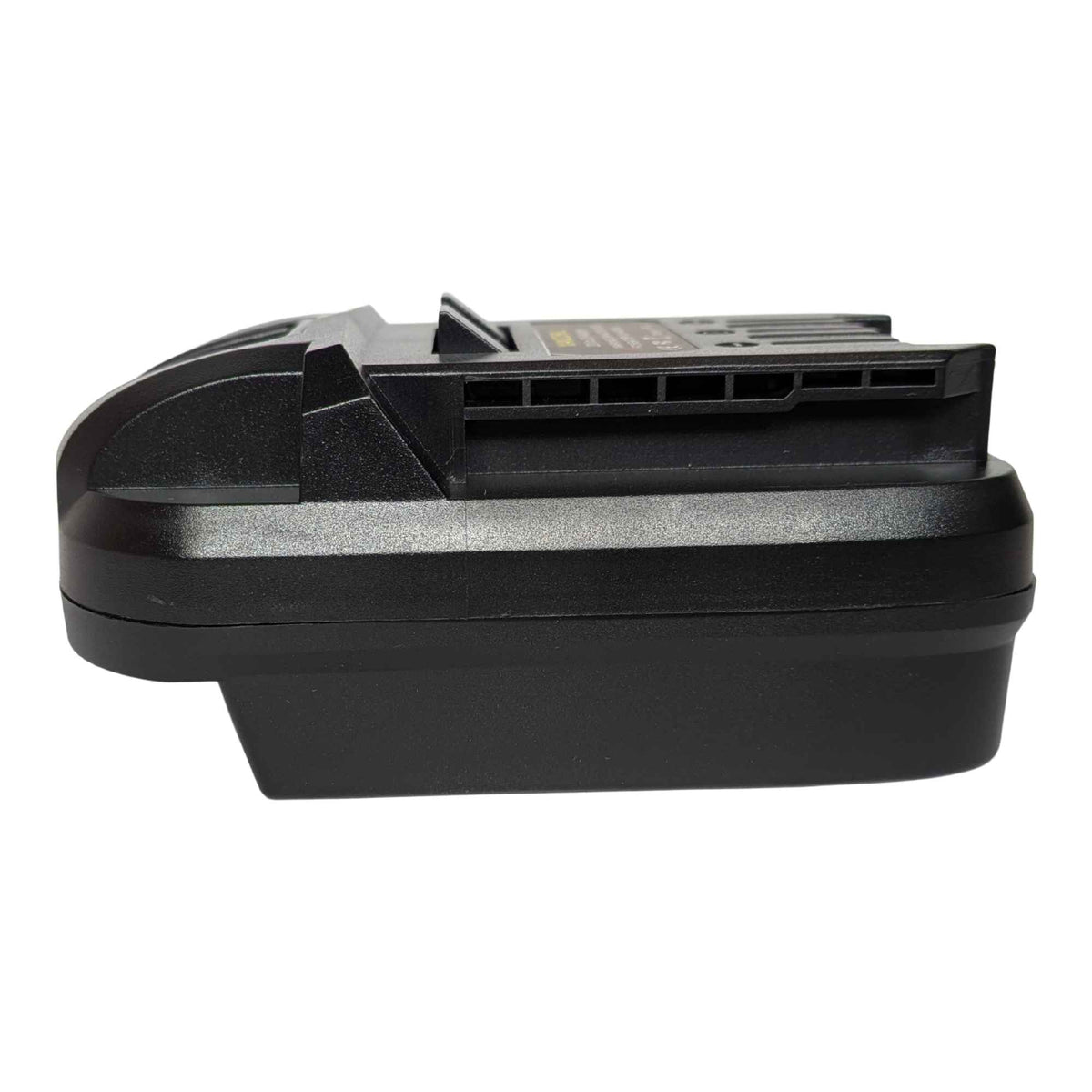 Stanley V20 to SKIL 20V PWR CORE battery adapter - side view showing both connections