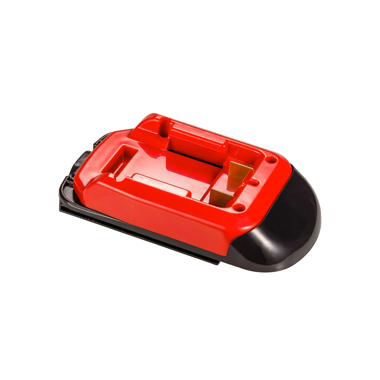 Stanley V20 to Black and Decker 18V Ni-Cd battery adapter - red battery-side connection with twin copper blades