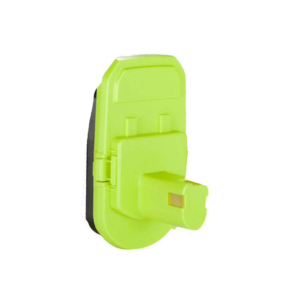 WORX 20V PowerShare (Orange) to Ryobi 18V ONE+ battery adapter - side view with the copper contact in the tool-side post