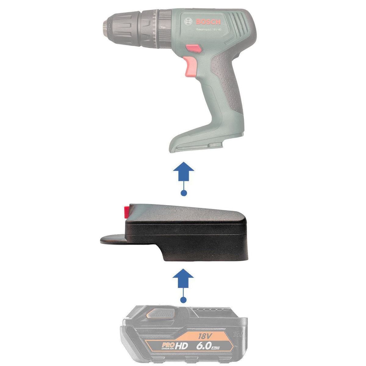 AEG 18V to Bosch (Green) 18V Battery Adapter