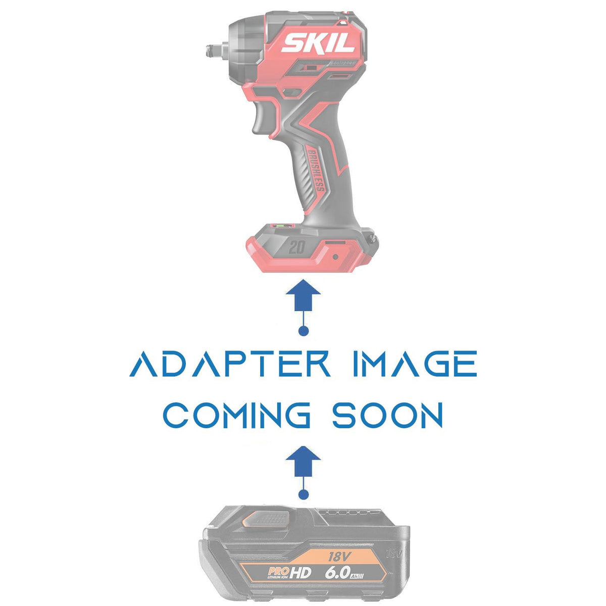 AEG 18V to SKIL 20V PWR CORE battery adapter - placeholder reading adapter image coming soon