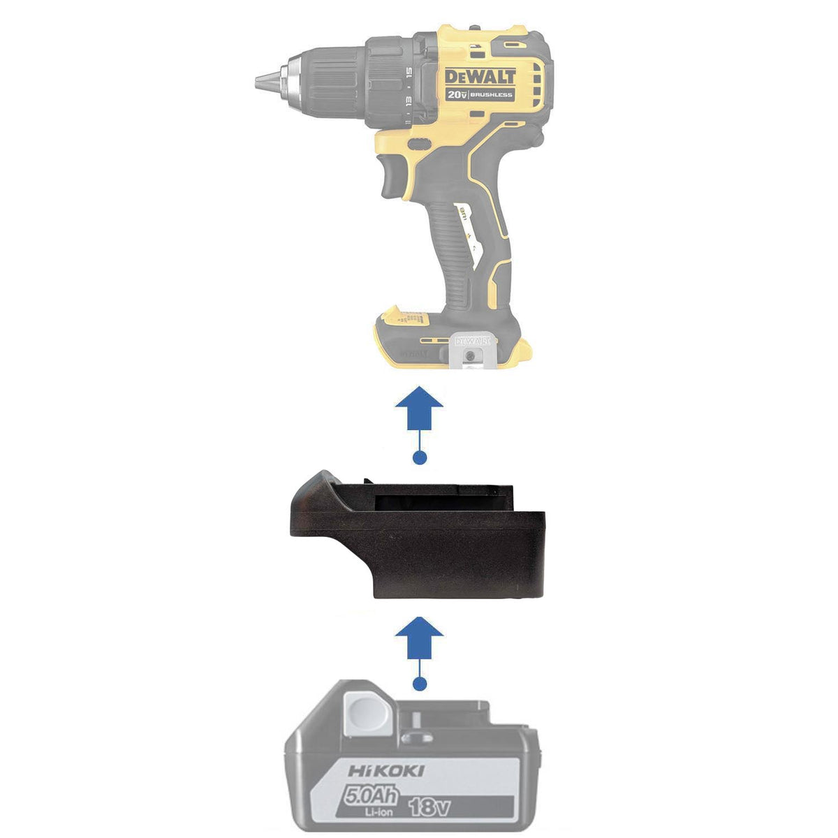 Hikoki 18V to DeWalt 20V Battery Adapter