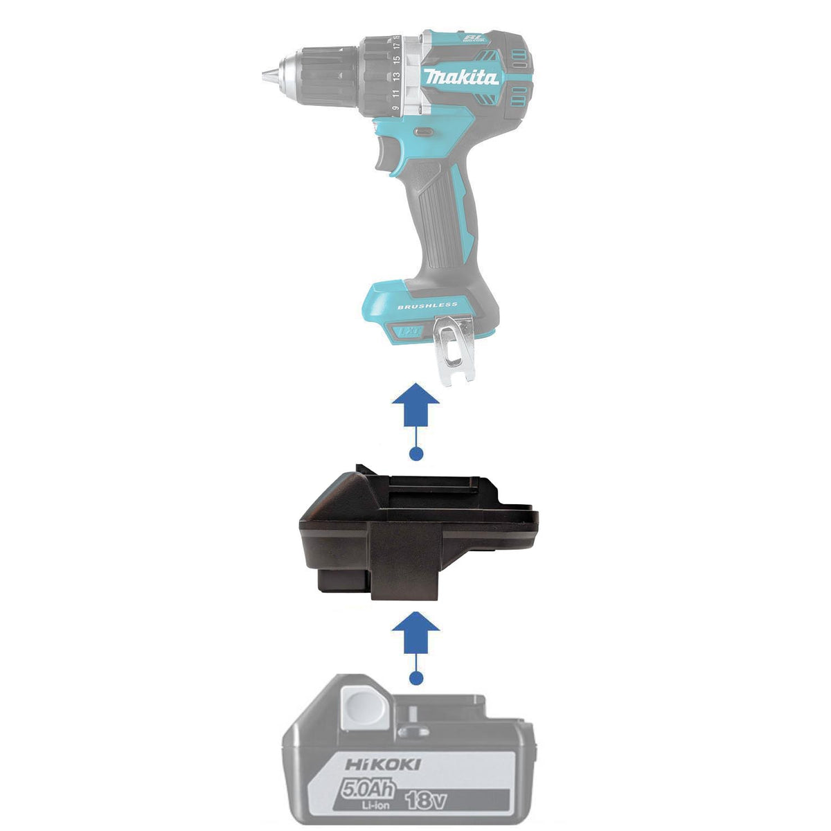 Hikoki 18V to Makita 18V Battery Adapter