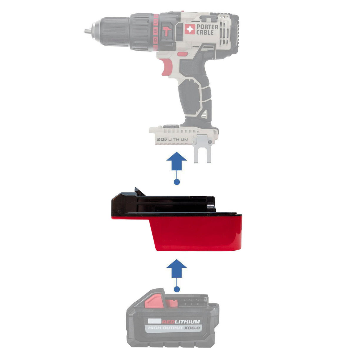 Milwaukee 18V to Porter Cable 20V Battery Adapter
