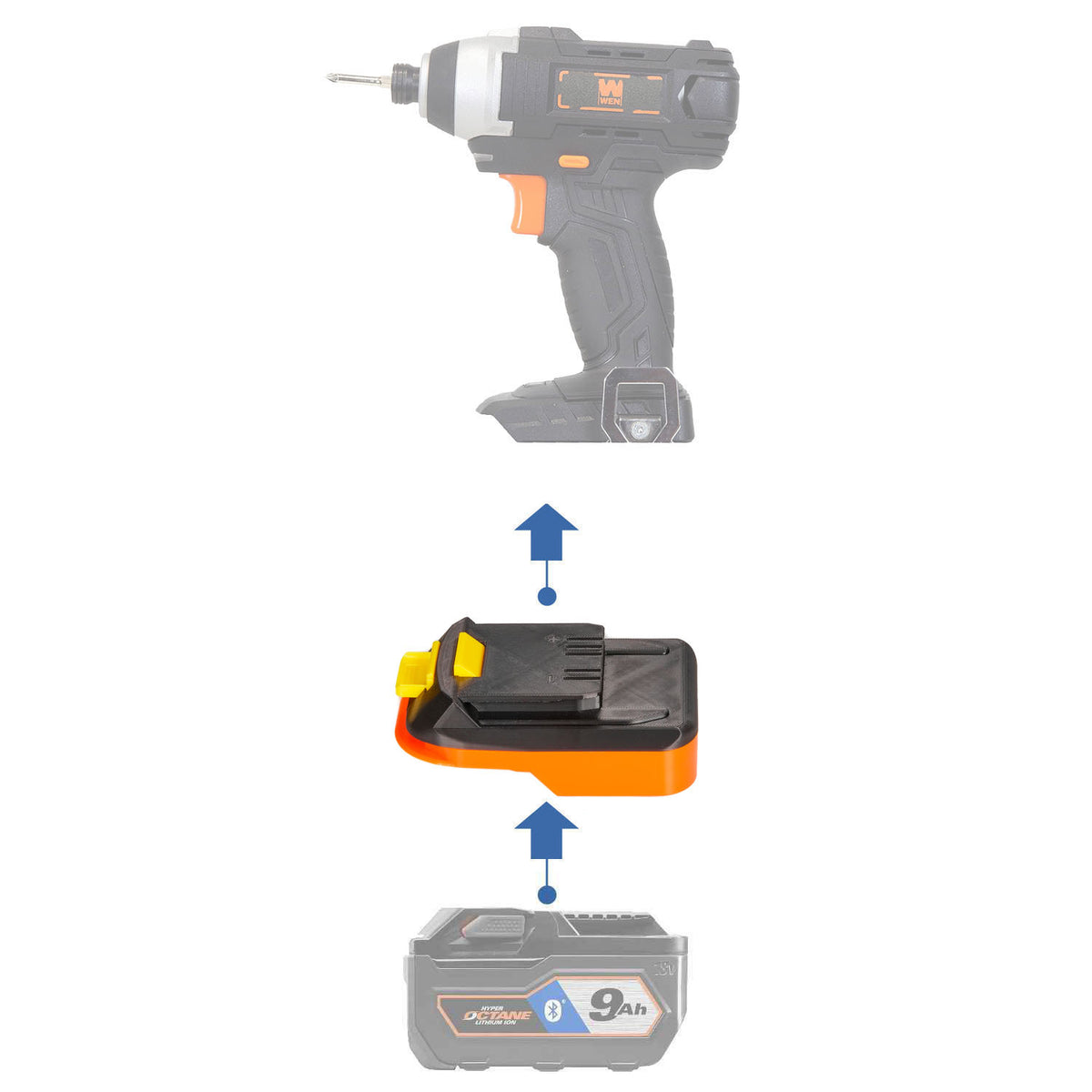 RIDGID 18V to WEN 20V Battery Adapter