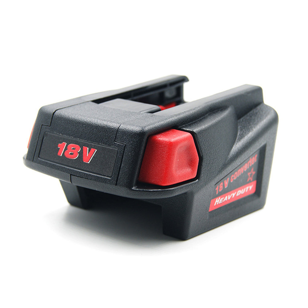 Milwaukee M18 to Milwaukee V18 Ni-Cd battery adapter - V18 tool-side connection and the release button